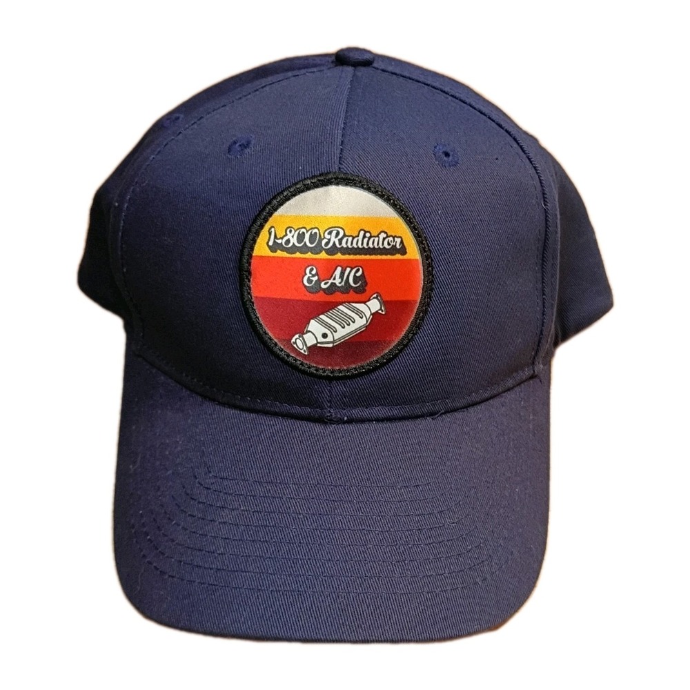 Port Authority Radiator Patch‎ Snapback Hat Cap Navy Blue Collar Car Guy Grunge